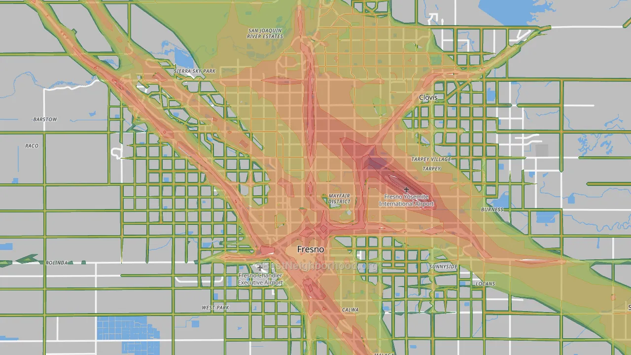 Fresno, CA Map of Noise Levels in Fresno