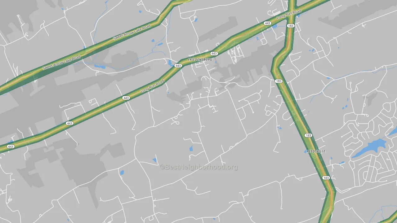 Friedensburg, PA Map of Noise Levels in Friedensburg