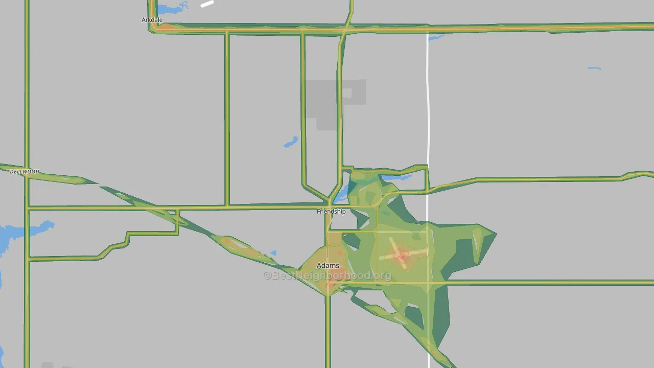 Friendship, WI Map of Noise Levels in Friendship