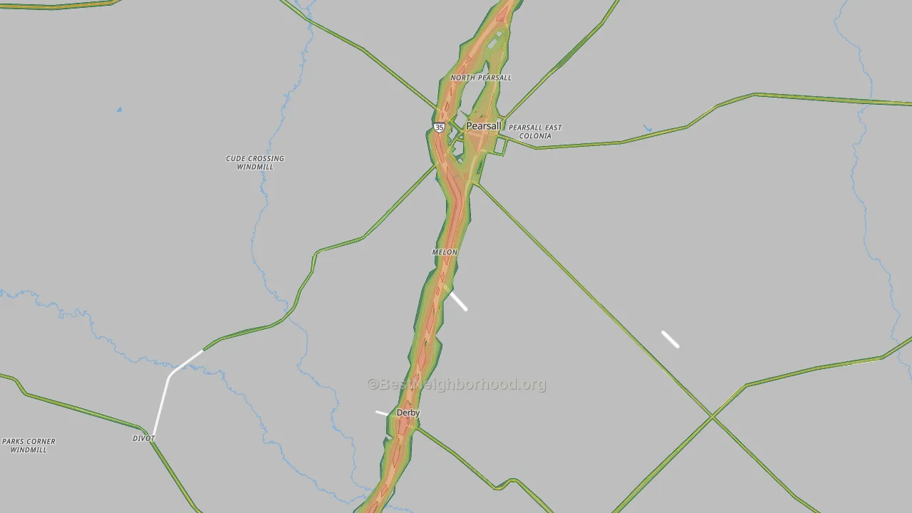 Frio County, TX Map of Noise Levels in Frio County