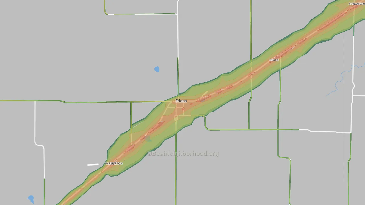 Friona, TX Map of Noise Levels in Friona