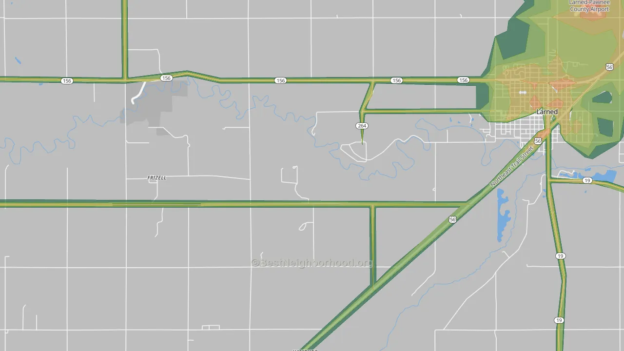 Frizell, KS Map of Noise Levels in Frizell
