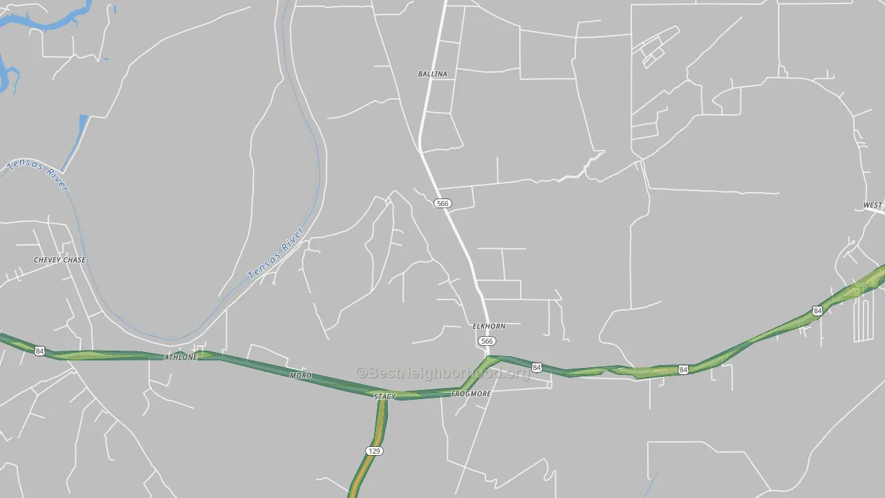 Frogmore, LA Map of Noise Levels in Frogmore