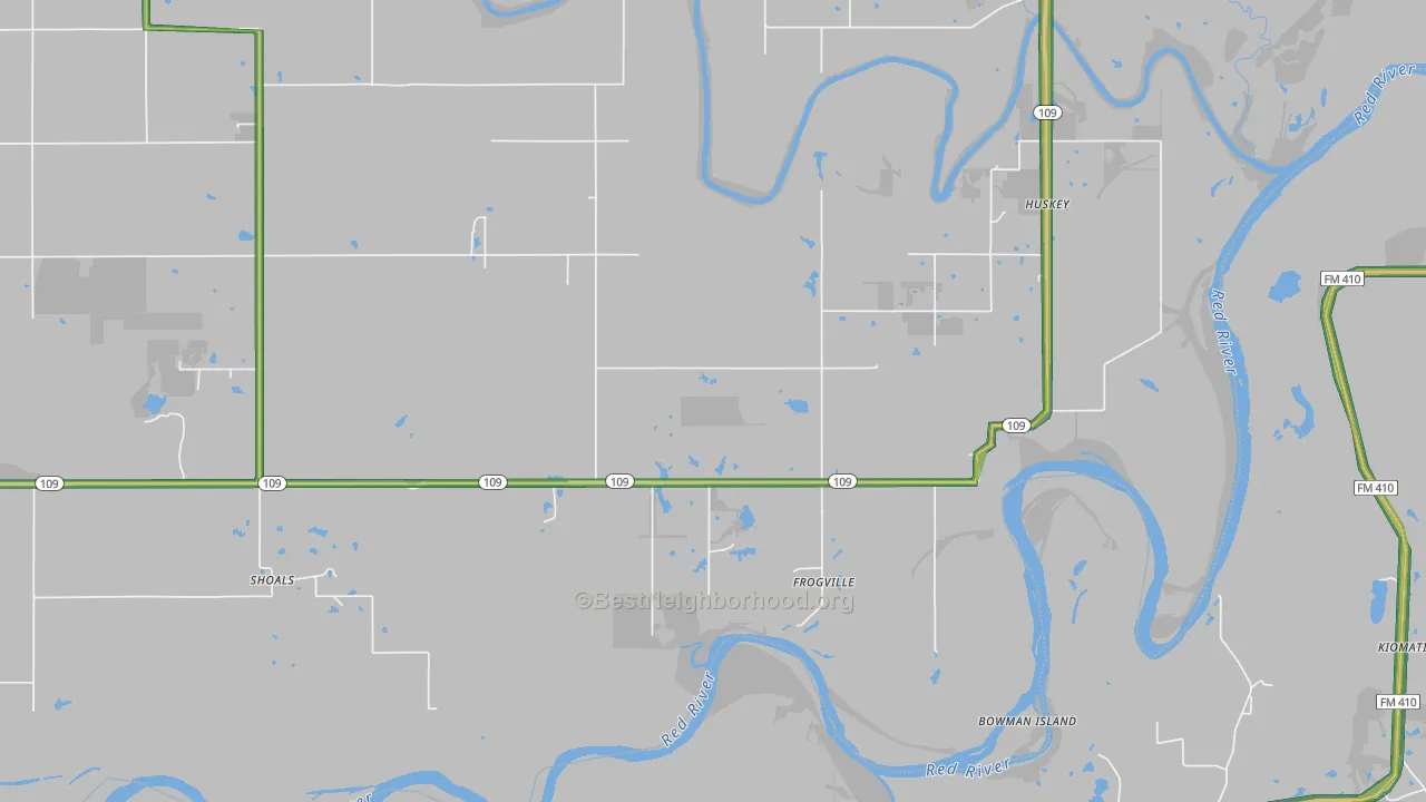 Frogville, OK Map of Noise Levels in Frogville