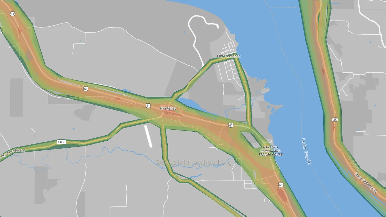 Frontenac, MN Map of Noise Levels in Frontenac