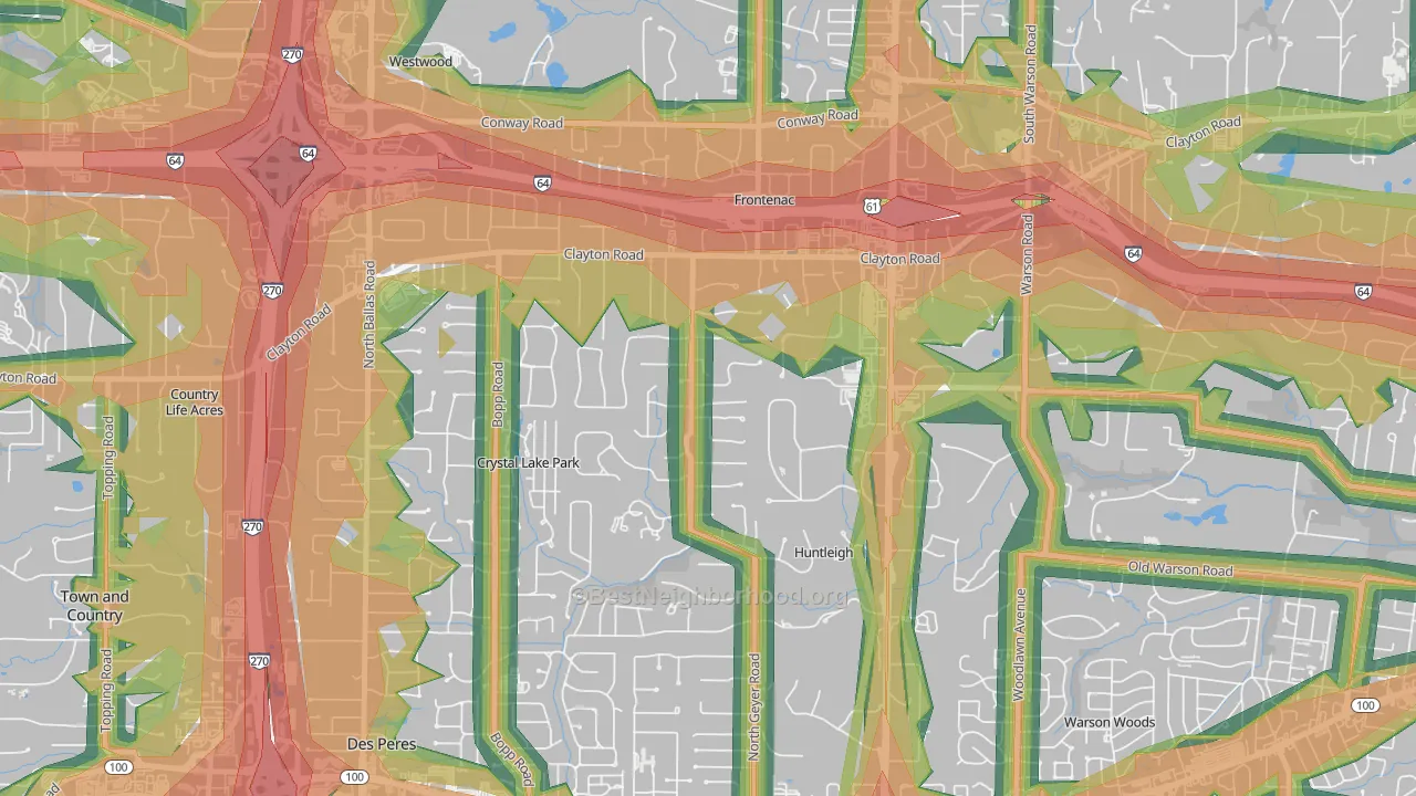 Frontenac, MO Map of Noise Levels in Frontenac