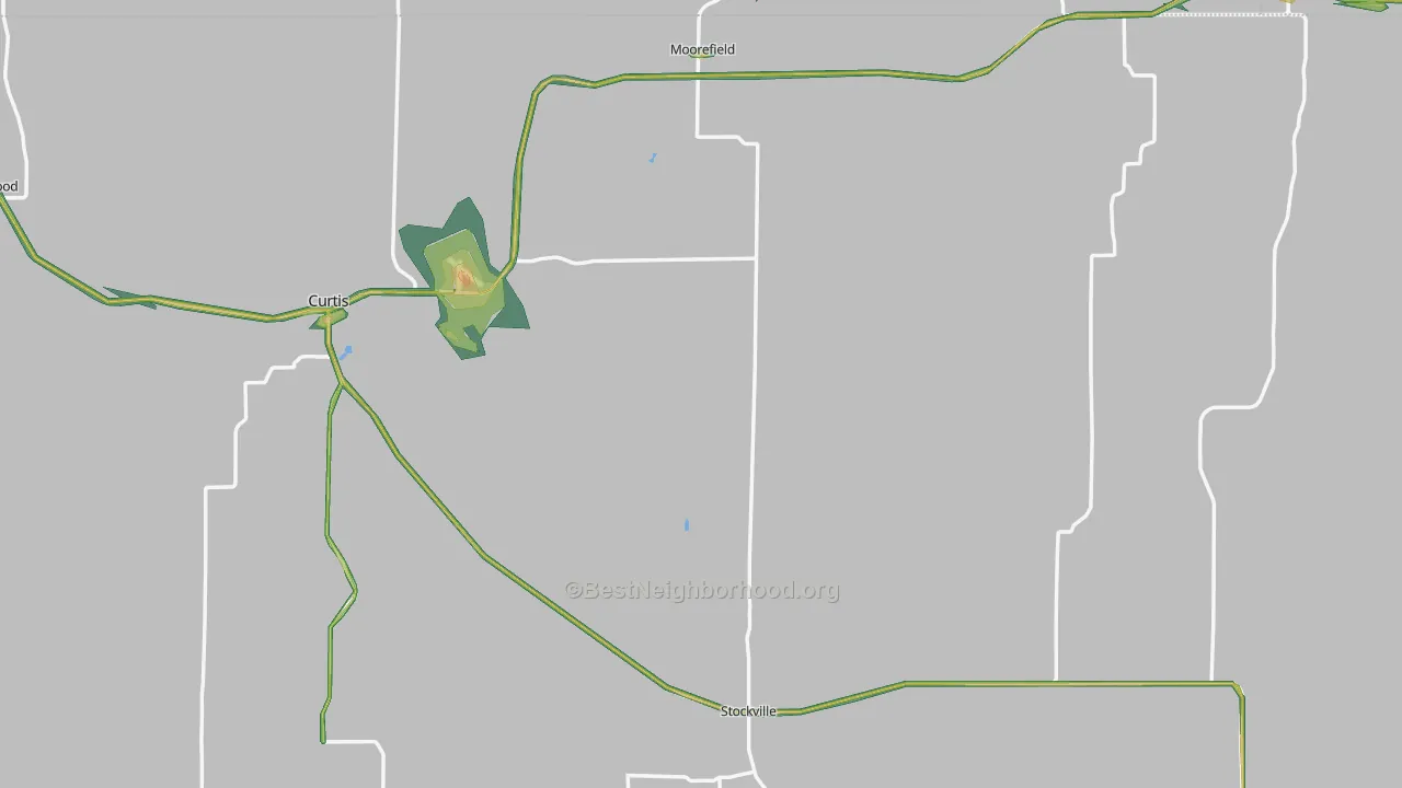 Frontier County, NE Map of Noise Levels in Frontier County