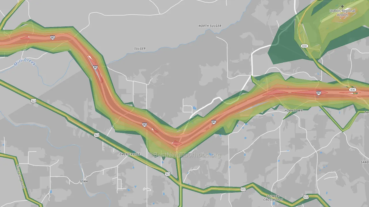 Frostburg, PA Map of Noise Levels in Frostburg
