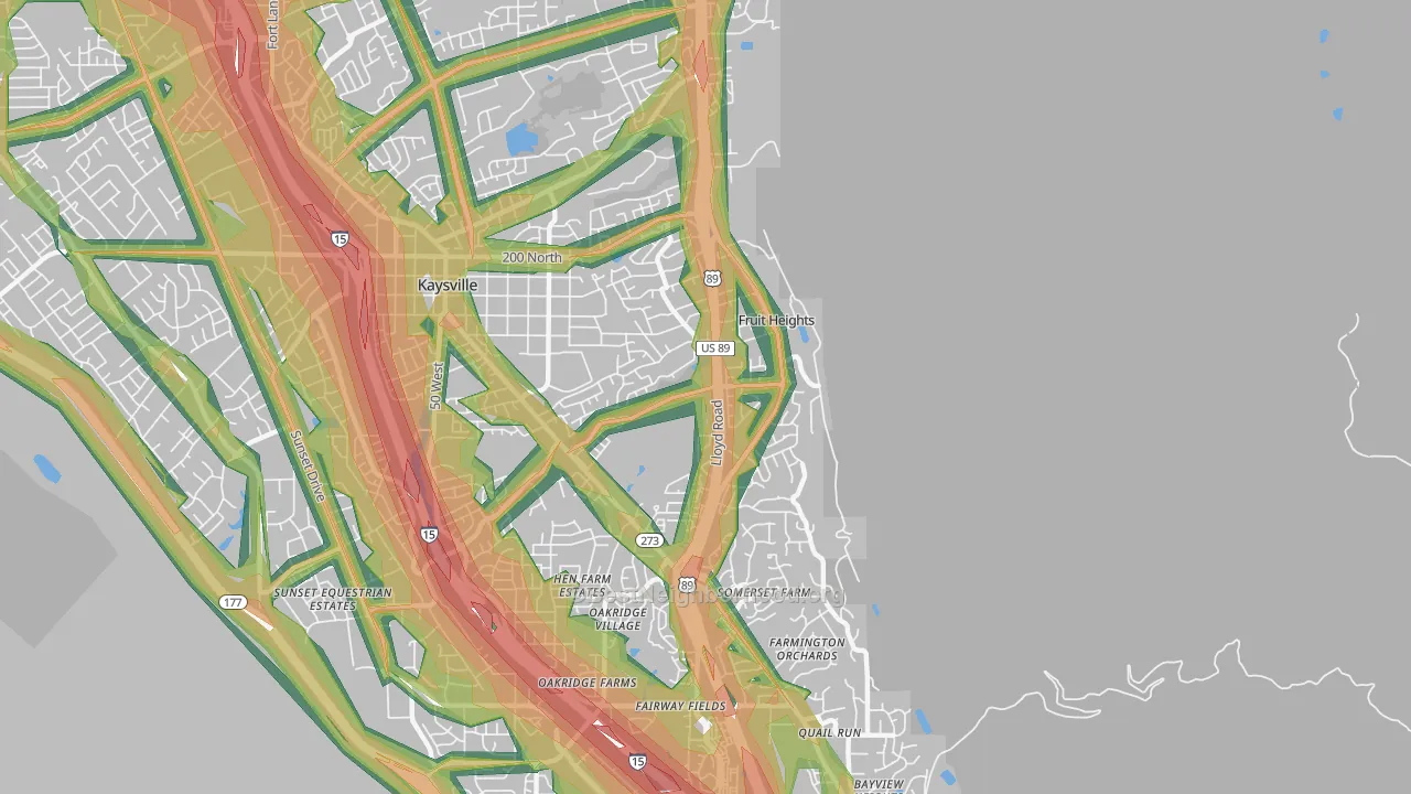 Fruit Heights, UT Map of Noise Levels in Fruit Heights