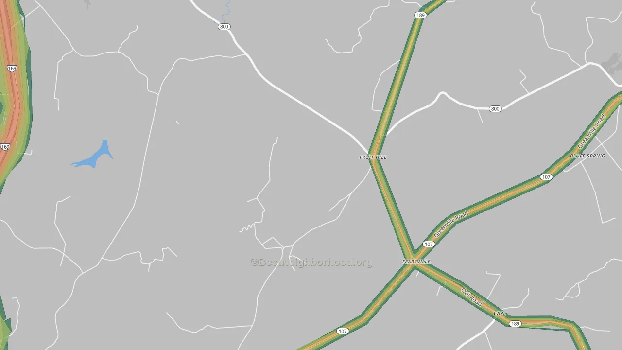 Fruit Hill, KY Map of Noise Levels in Fruit Hill