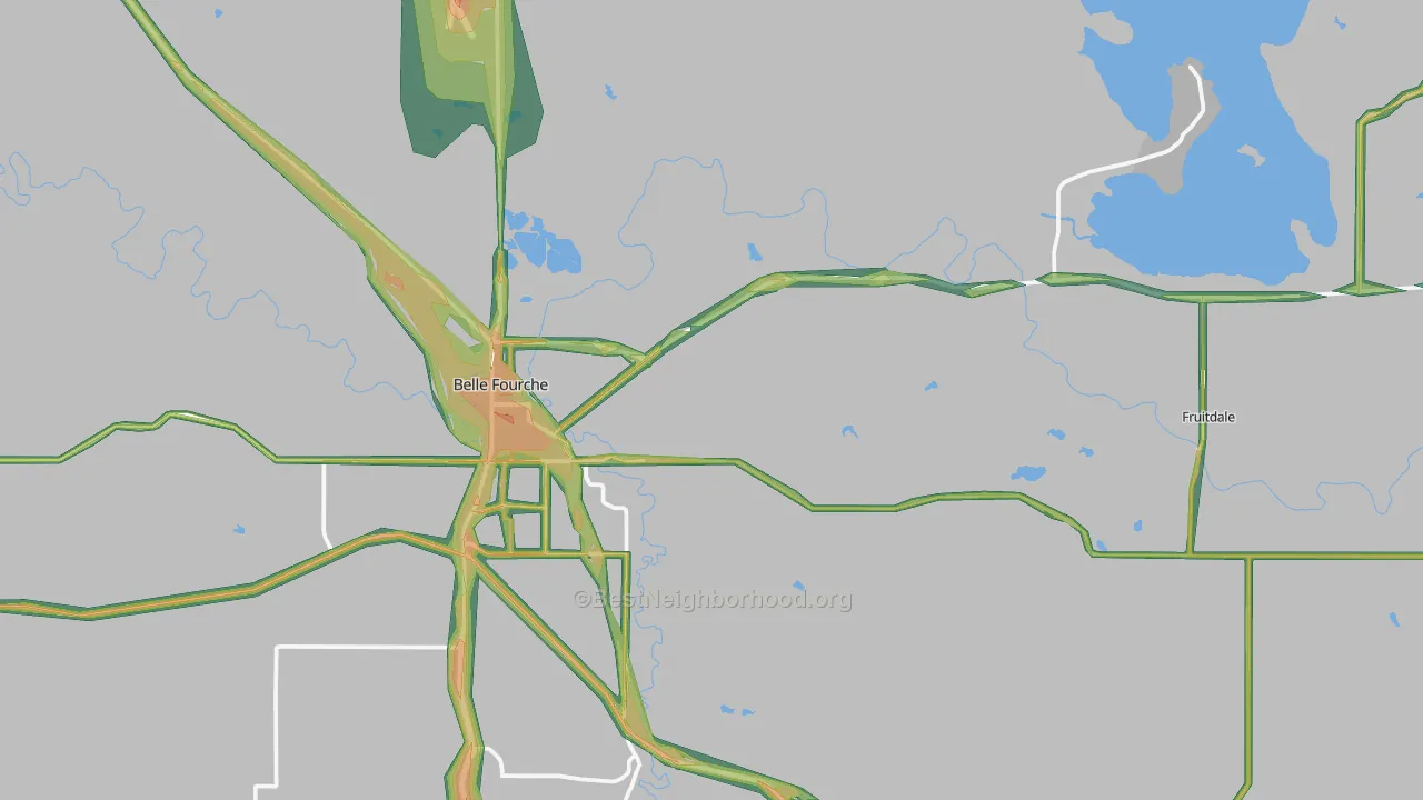 Fruitdale, SD Map of Noise Levels in Fruitdale