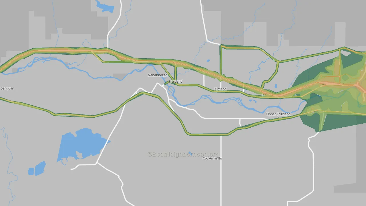 Fruitland, NM Map of Noise Levels in Fruitland