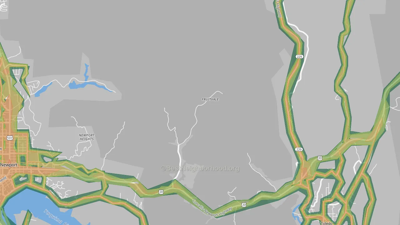Fruitvale, OR Map of Noise Levels in Fruitvale