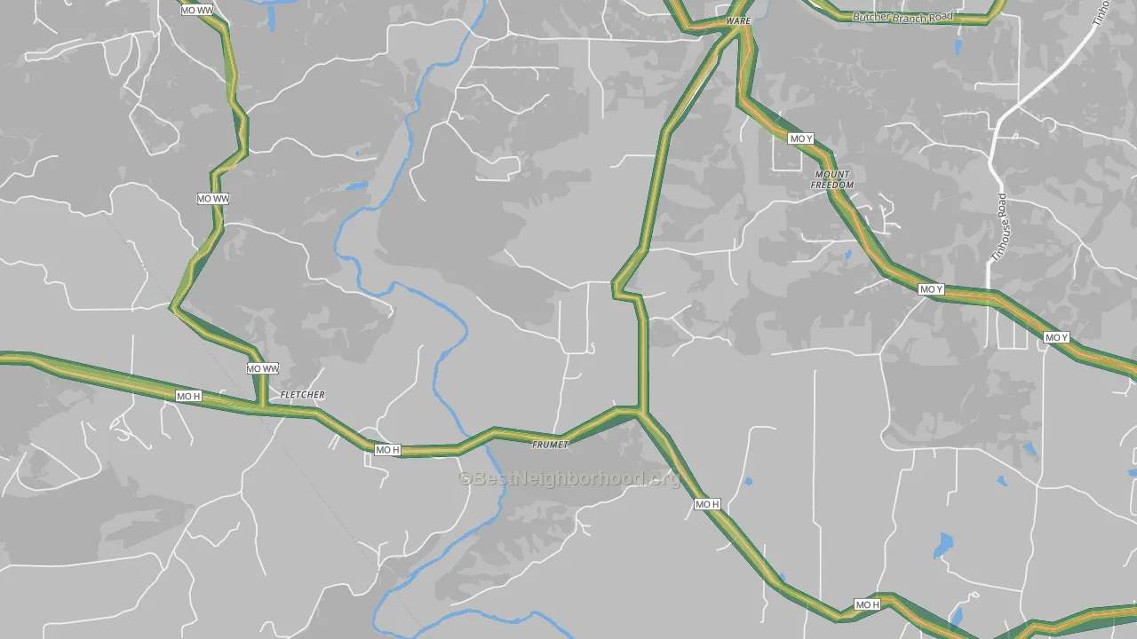 Frumet, MO Map of Noise Levels in Frumet