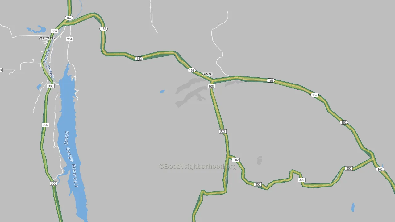 Fruto, CA Map of Noise Levels in Fruto