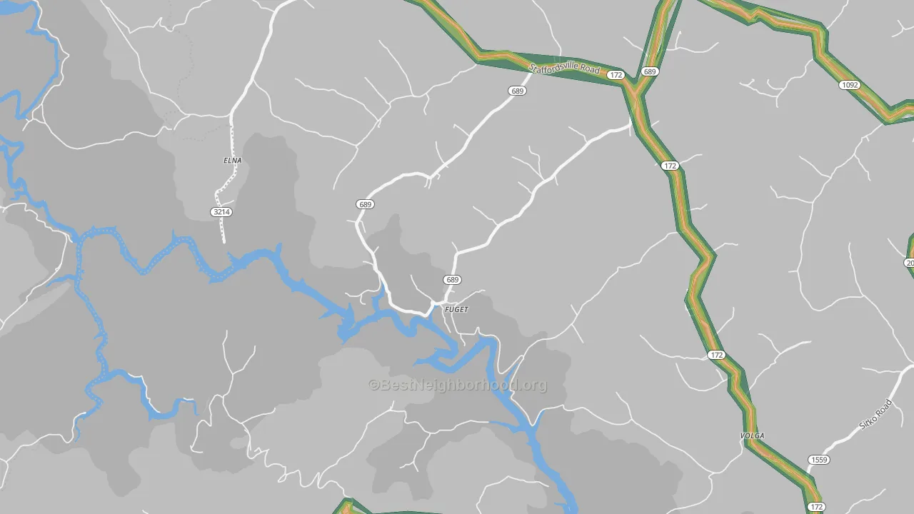 Fuget, KY Map of Noise Levels in Fuget