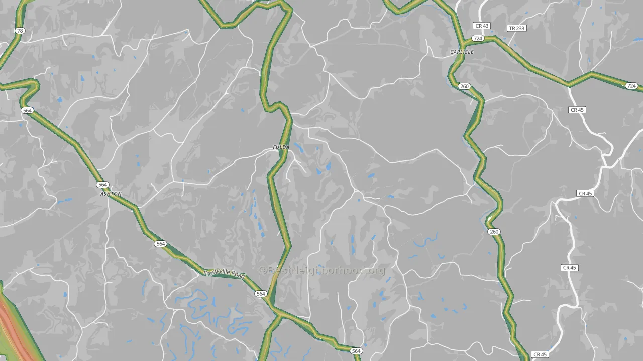 Fulda, OH Map of Noise Levels in Fulda