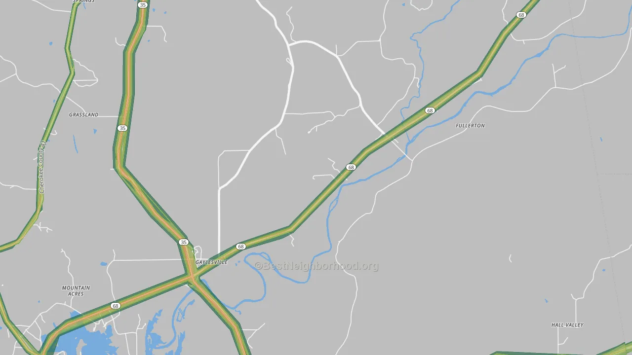 Fullerton, AL Map of Noise Levels in Fullerton