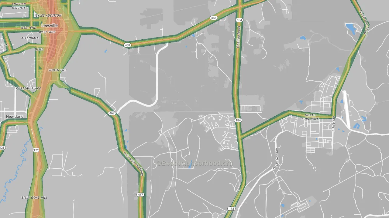 Fullerton, LA Map of Noise Levels in Fullerton