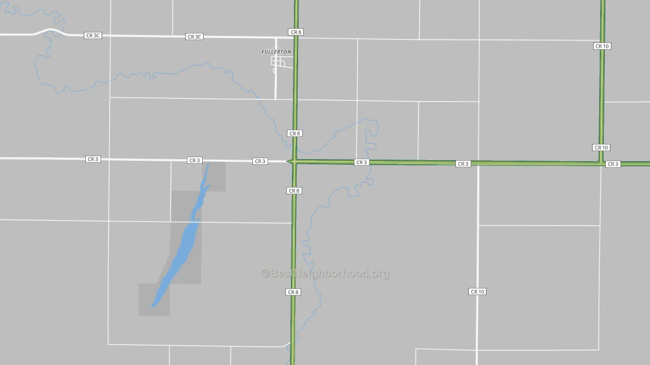 Fullerton, ND Map of Noise Levels in Fullerton