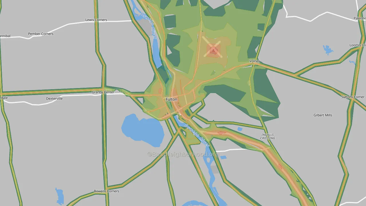 Fulton, NY Map of Noise Levels in Fulton