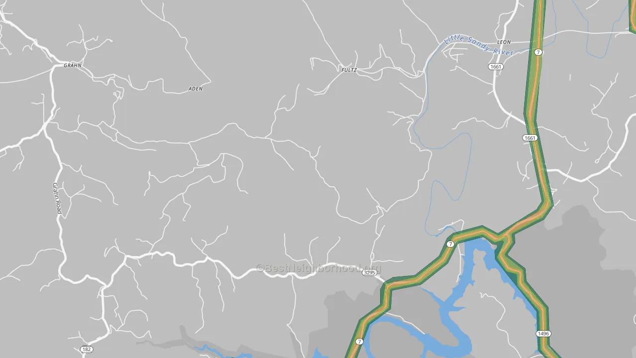 Fultz, KY Map of Noise Levels in Fultz