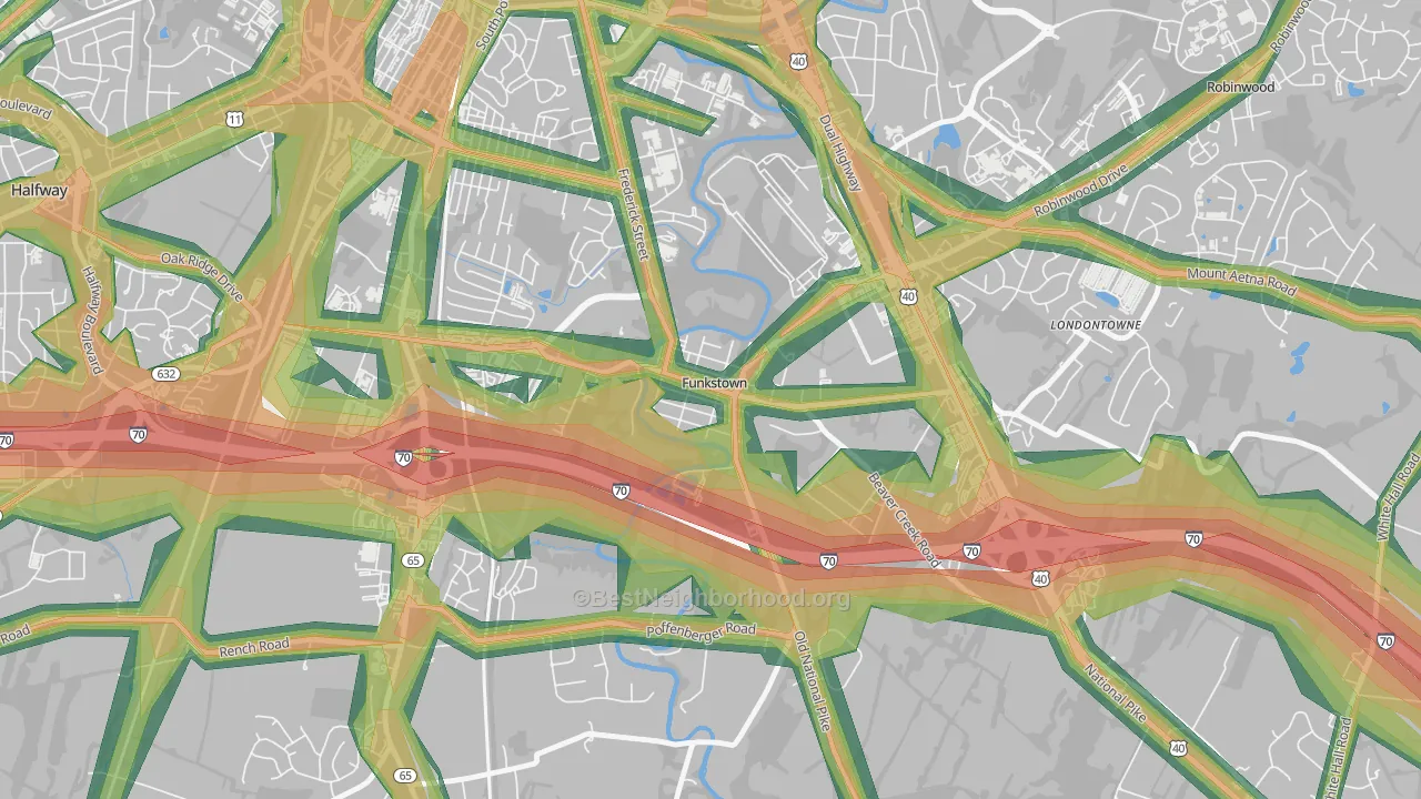 Funkstown, MD Map of Noise Levels in Funkstown