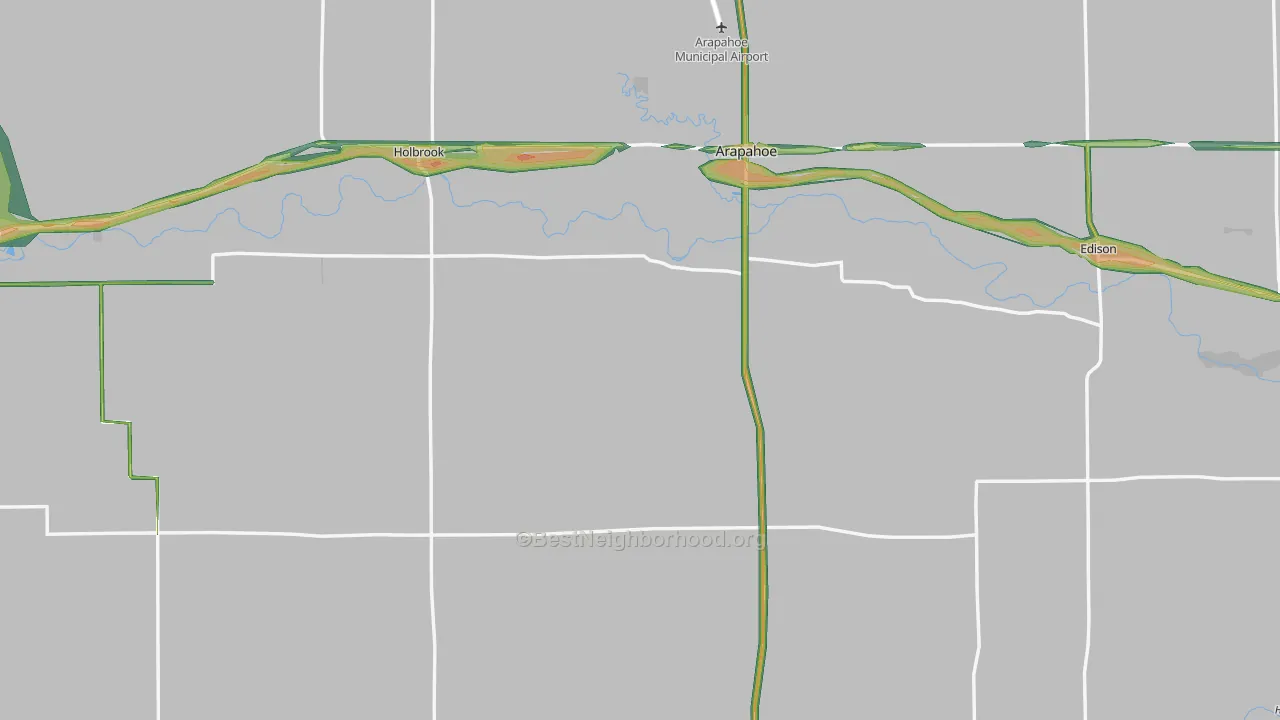 Furnas County, NE Map of Noise Levels in Furnas County