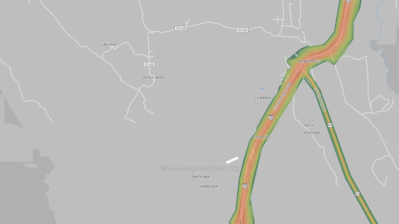 Gabaldon, NM Map of Noise Levels in Gabaldon