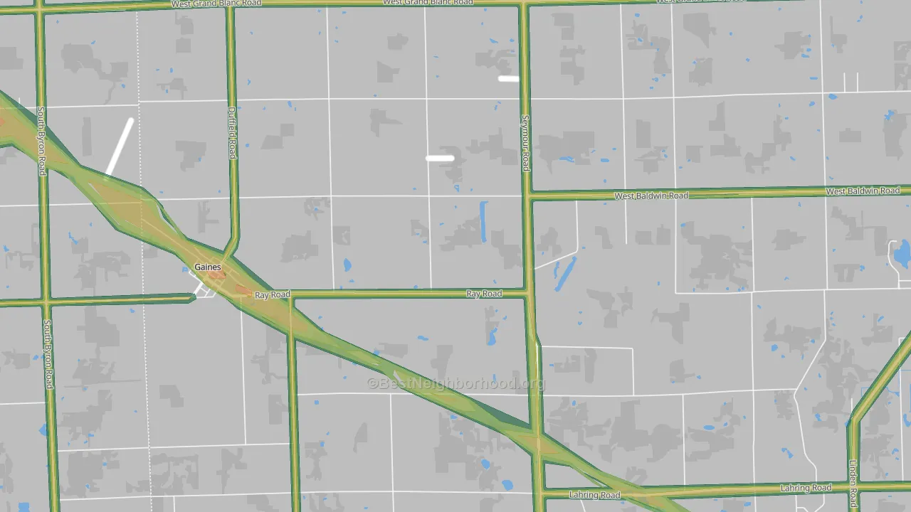 Gaines, MI Map of Noise Levels in Gaines
