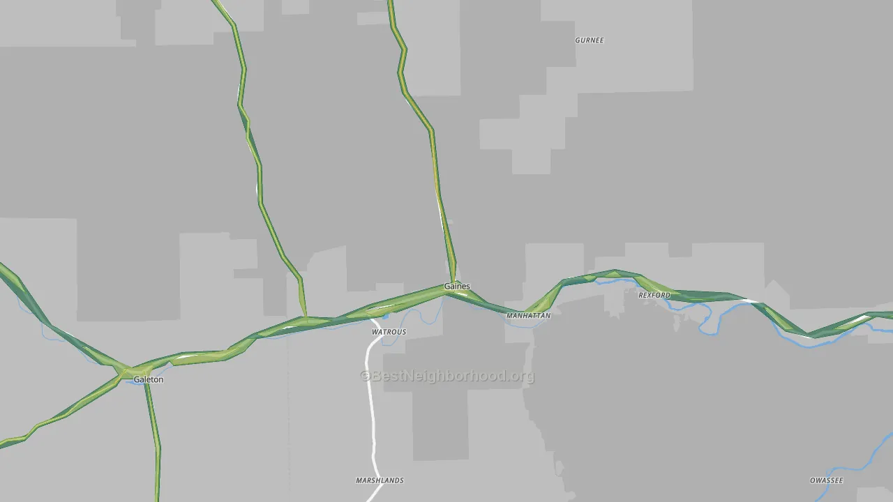 Gaines, PA Map of Noise Levels in Gaines