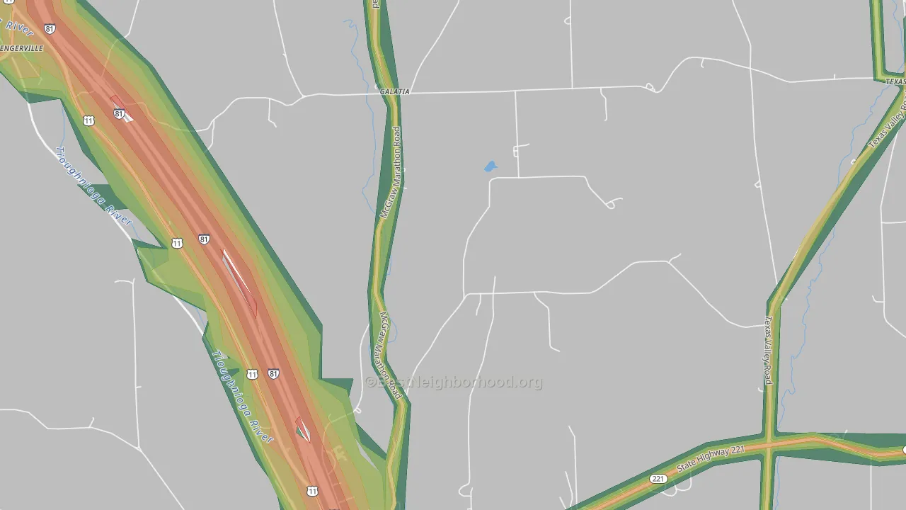 Galatia, NY Map of Noise Levels in Galatia