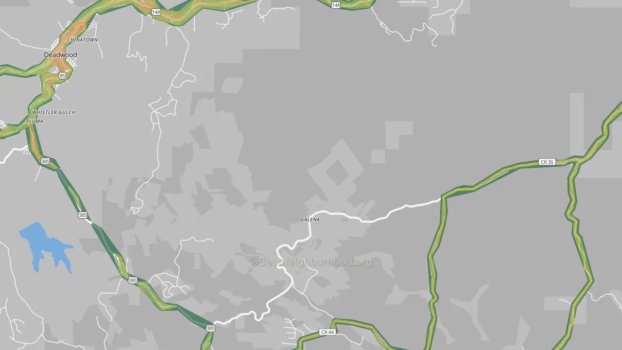 Galena, SD Map of Noise Levels in Galena