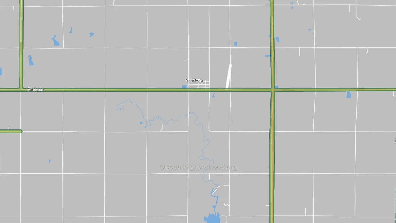 Galesburg, KS Map of Noise Levels in Galesburg