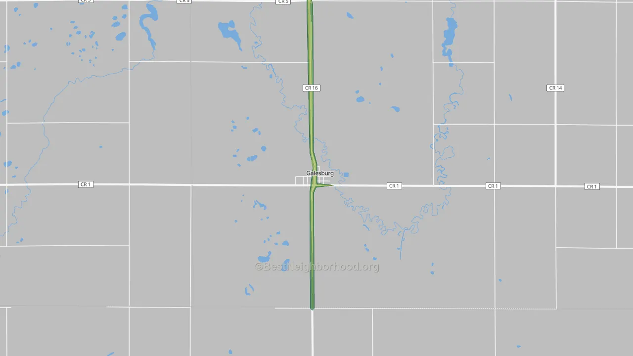 Galesburg, ND Map of Noise Levels in Galesburg
