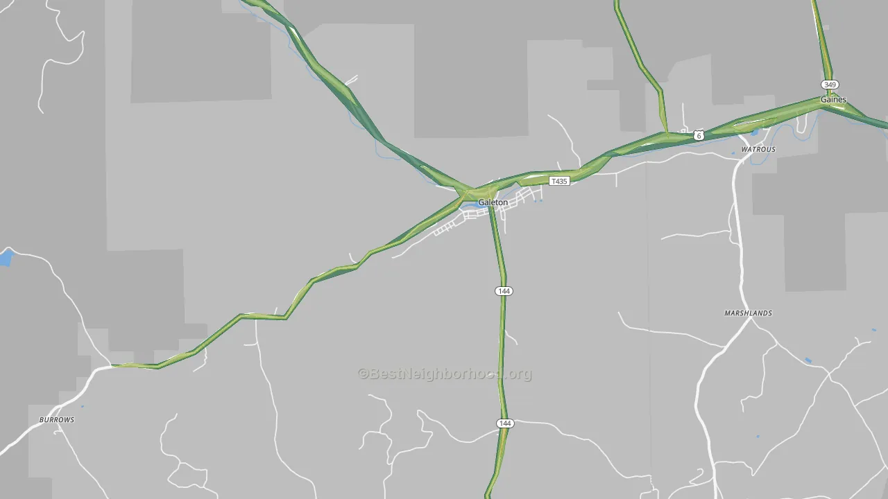 Galeton, PA Map of Noise Levels in Galeton