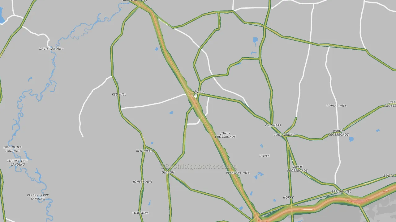 Galivants Ferry, SC Map of Noise Levels in Galivants Ferry