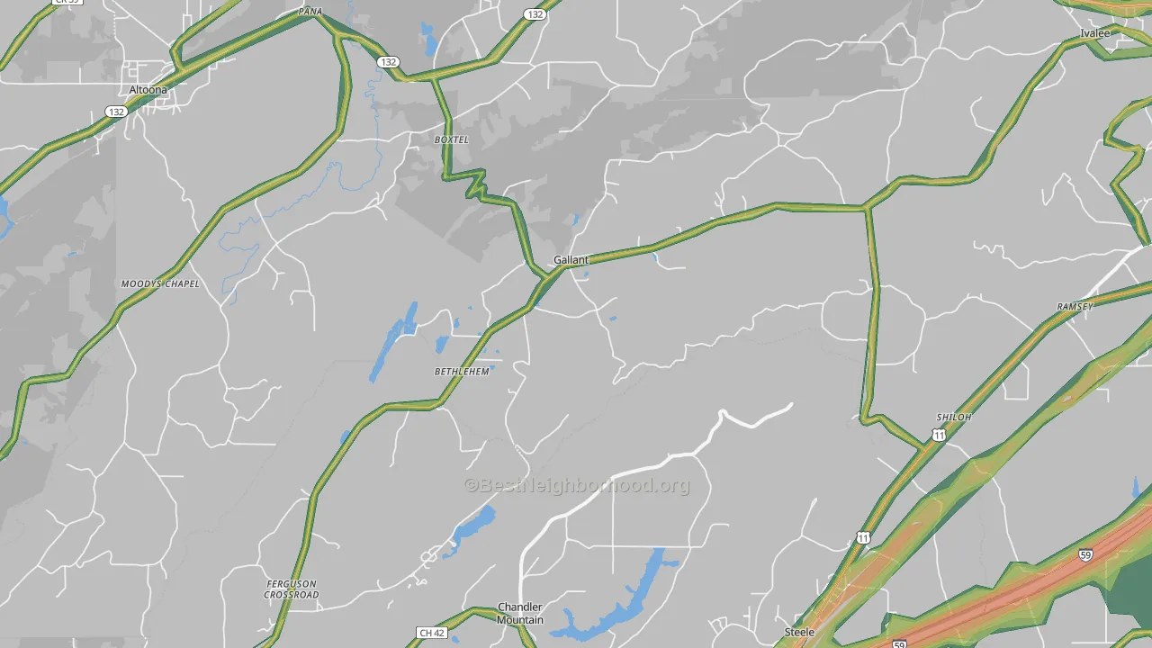 Gallant, AL Map of Noise Levels in Gallant