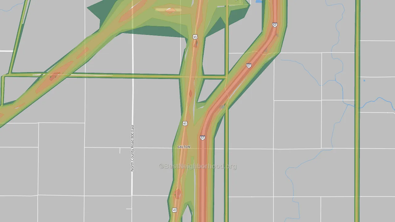 Galton, IL Map of Noise Levels in Galton
