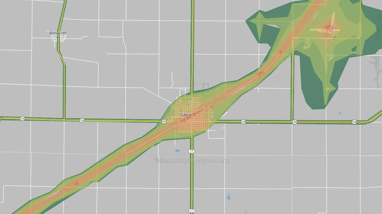 Galva, IL Map of Noise Levels in Galva