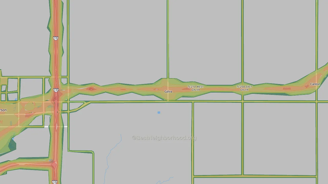 Galva, KS Map of Noise Levels in Galva
