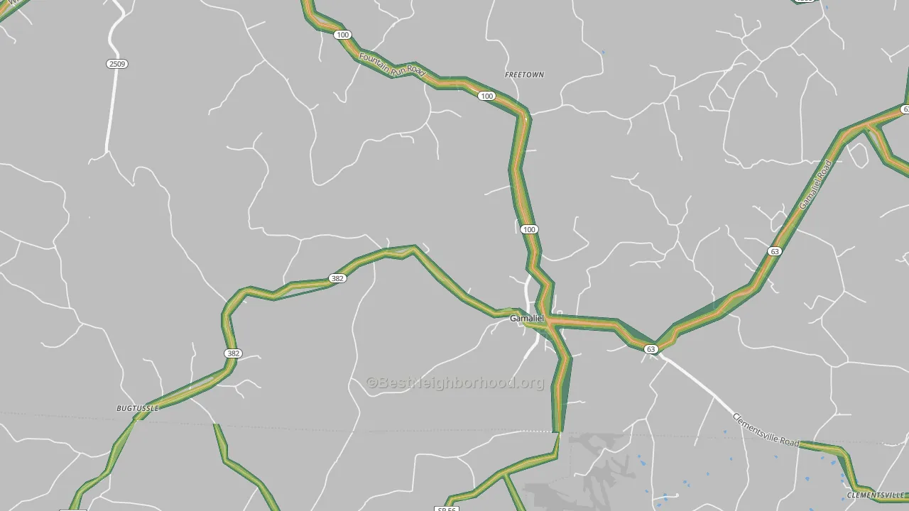 Gamaliel, KY Map of Noise Levels in Gamaliel