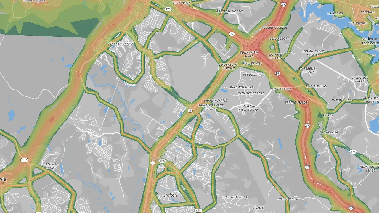 Gambrills, MD Map of Noise Levels in Gambrills