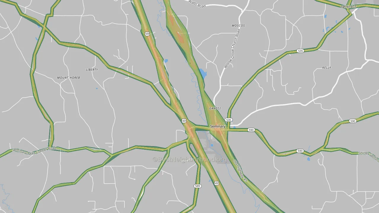 Gandsi, MS Map of Noise Levels in Gandsi