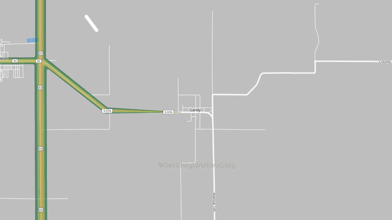 Gandy, NE Map of Noise Levels in Gandy