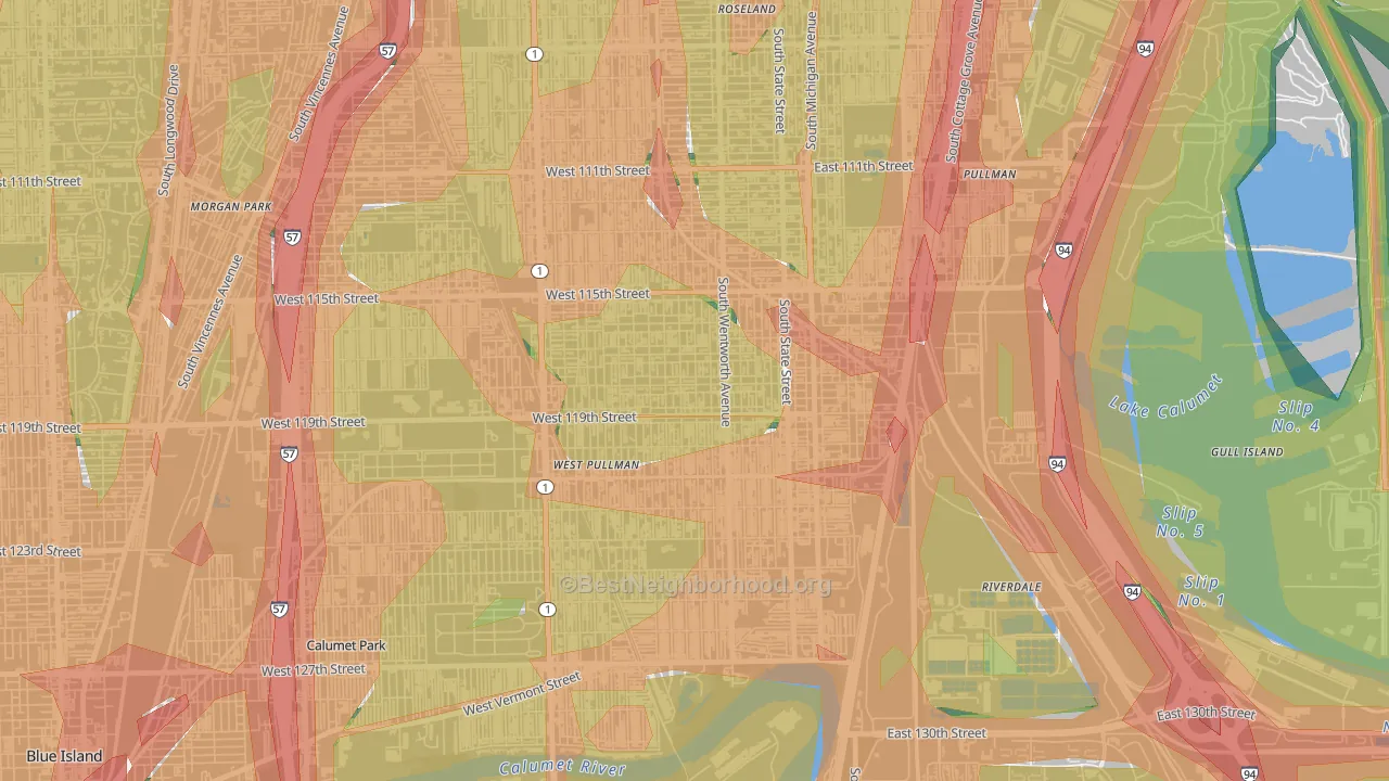 Gano, Chicago, IL Map of Noise Levels in Gano