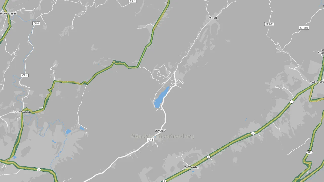 Gap Mills, WV Map of Noise Levels in Gap Mills