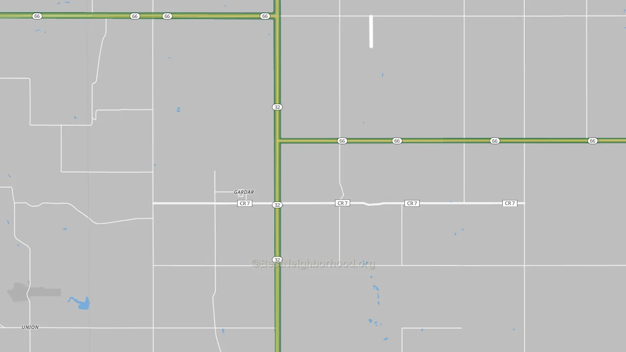 Gardar, ND Map of Noise Levels in Gardar