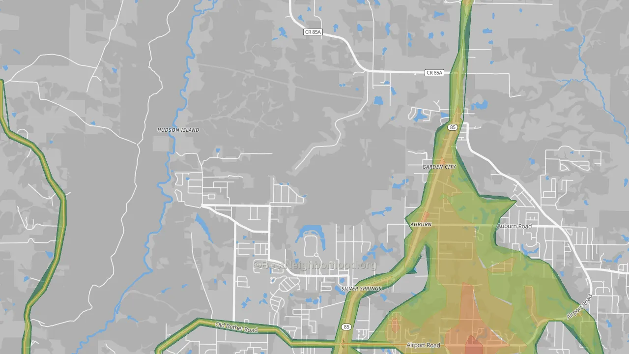 Garden City, FL Map of Noise Levels in Garden City