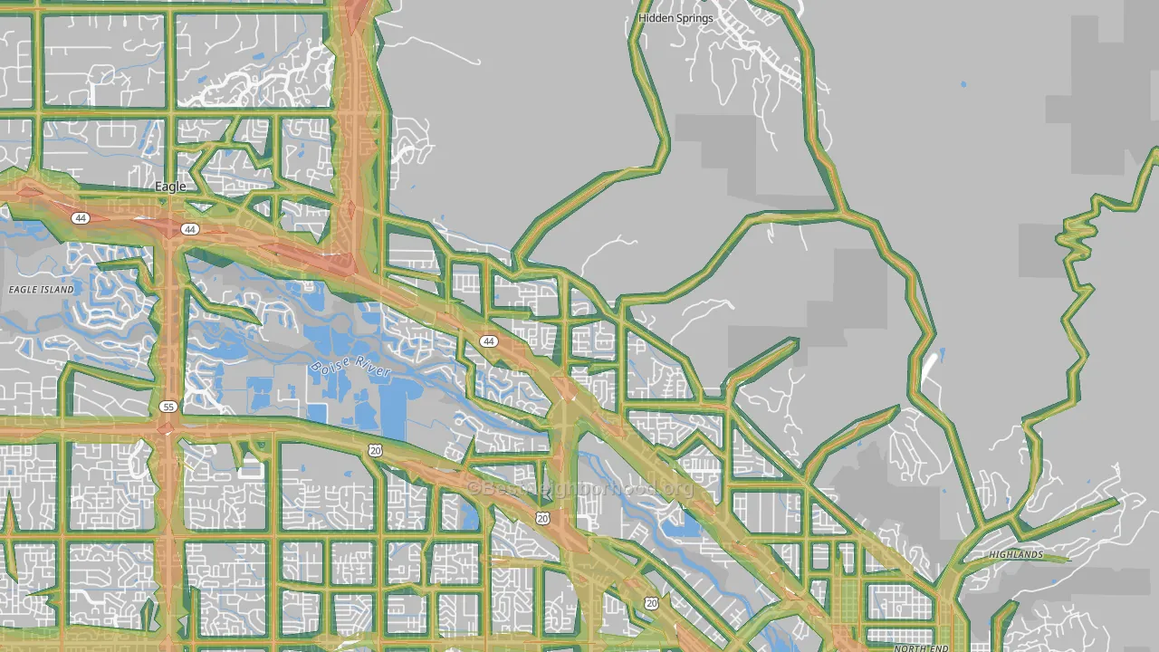 Garden City, ID Map of Noise Levels in Garden City